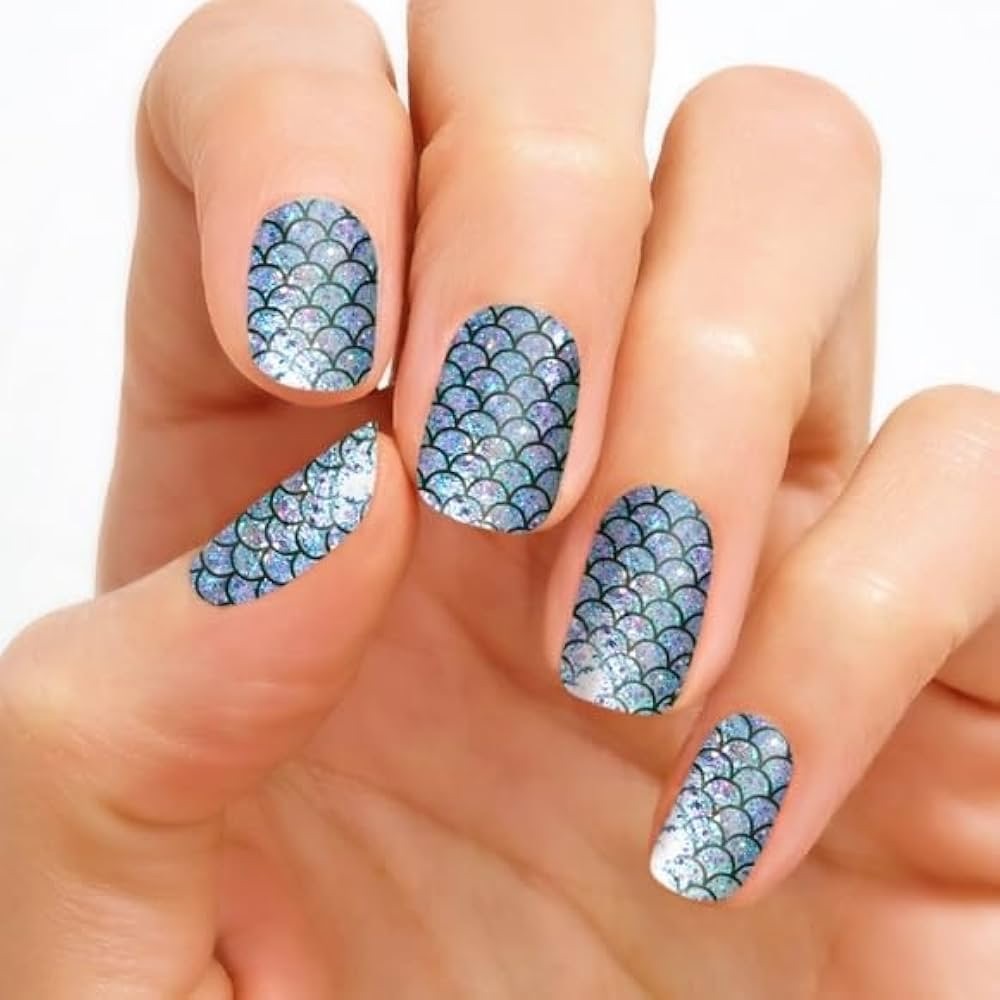 Color Street ATLANTIS Purple Blue Mermaid Glitter Nail Strips Set
